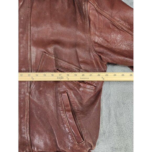 Telegraph by Cooper Leather Jacket Mens Size 40 Brown Full Zip Vintage Bomber - Picture 5 of 16